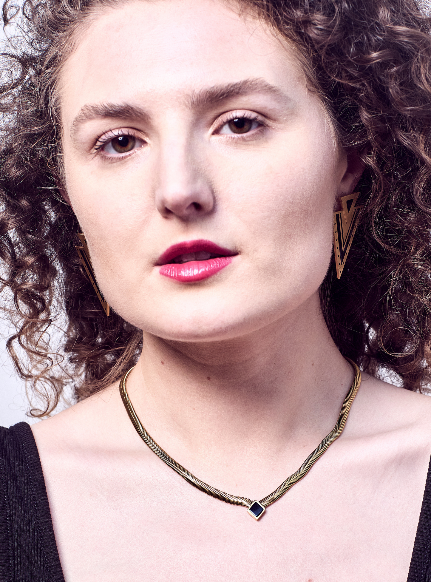Luna Black Onyx Gold Necklace