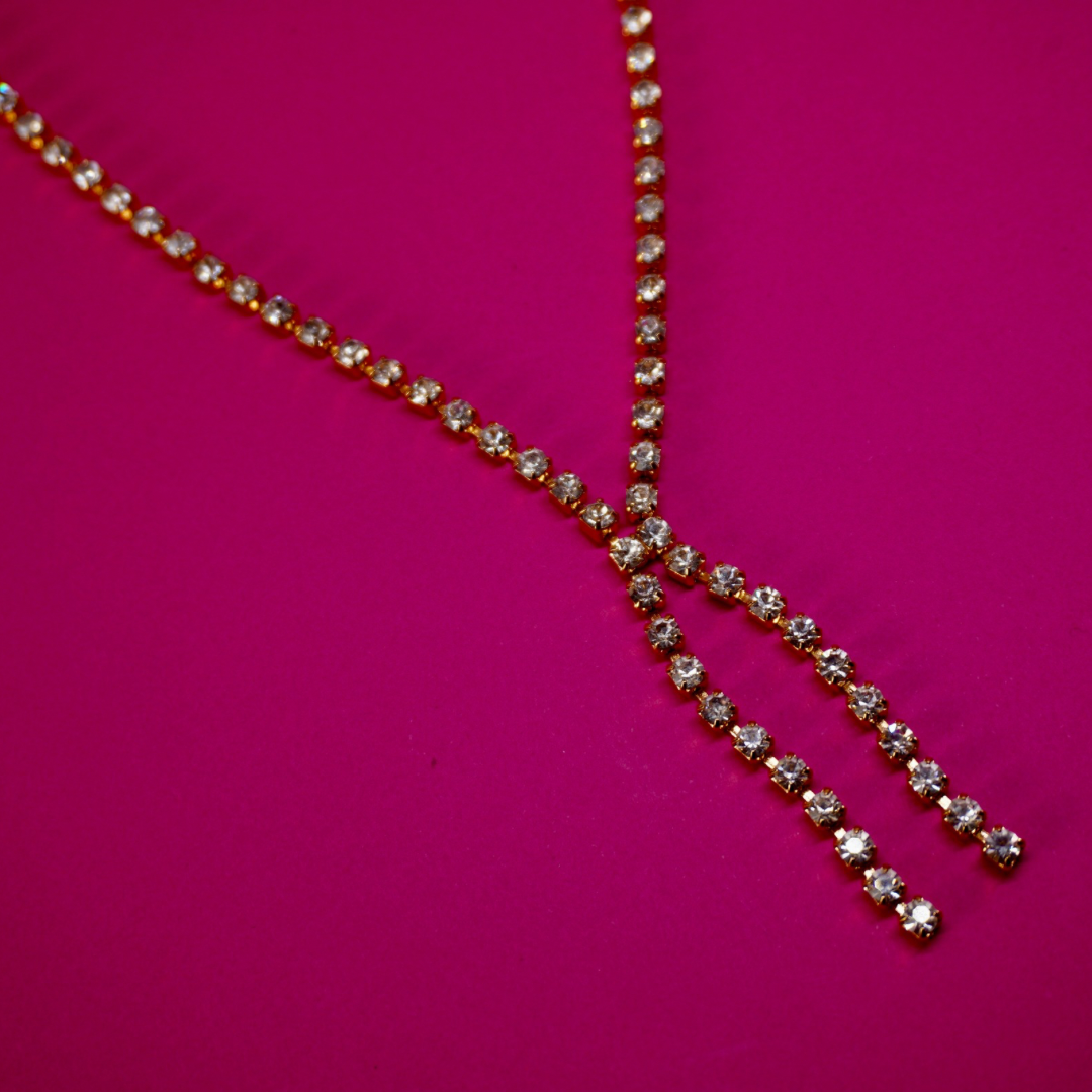 Vintage lariat necklace sparkly