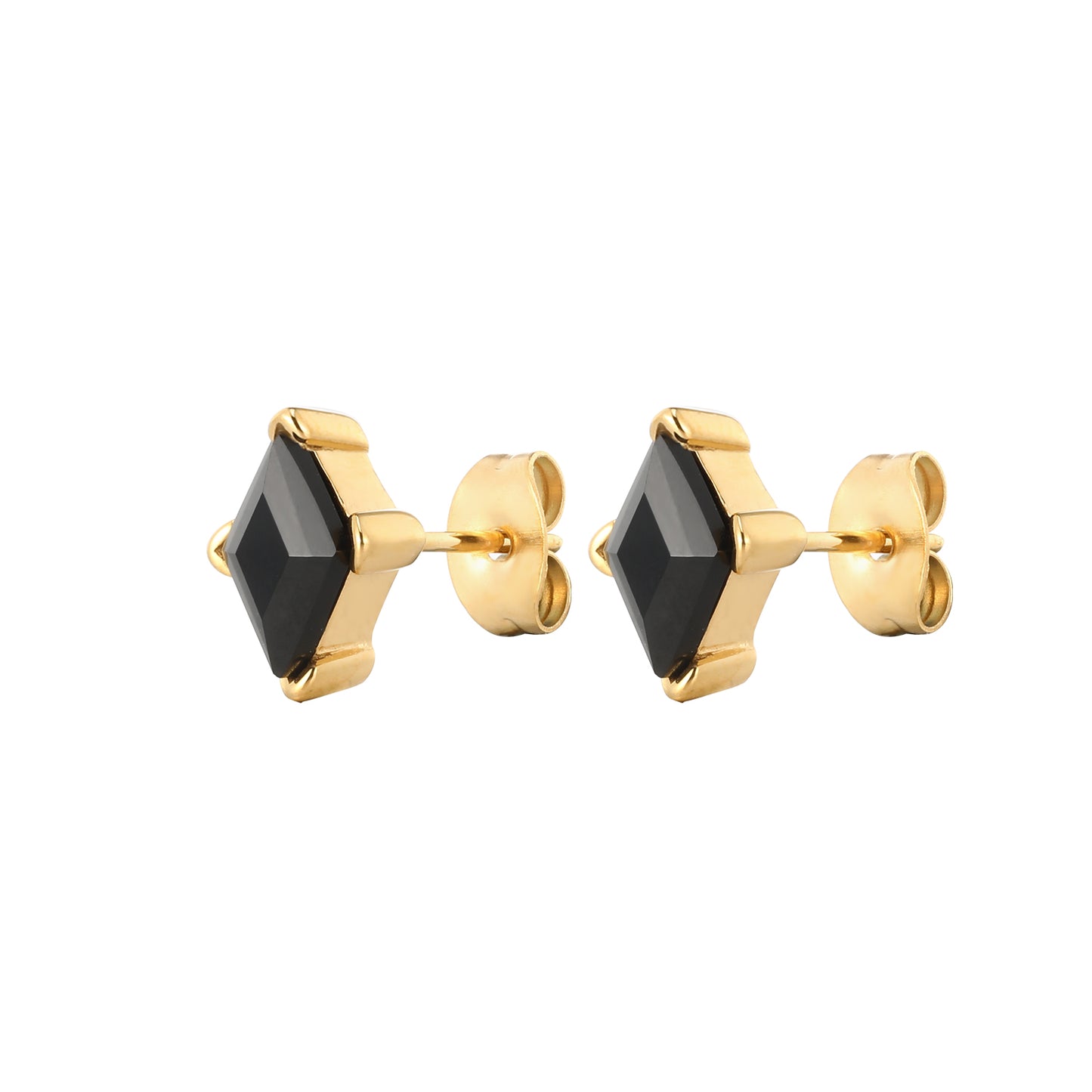 Sparkle Black Onyx Gold Studs