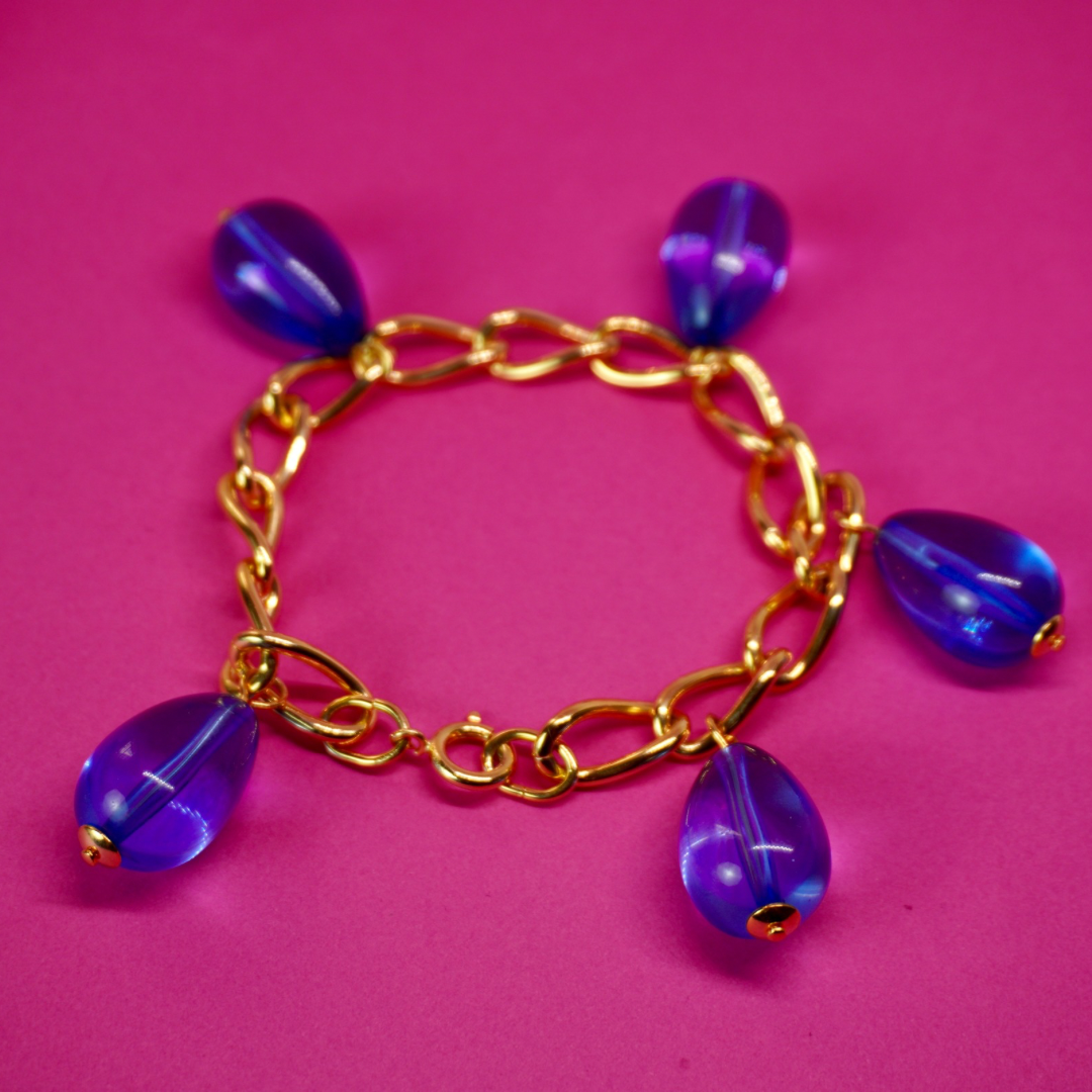 Vintage dangle bracelet (blue)