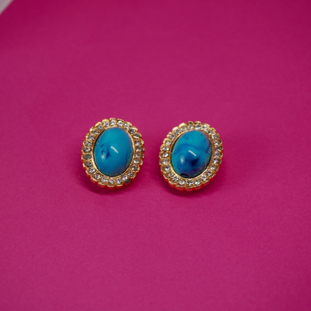 Vintage clip-on earrings (turquoise)