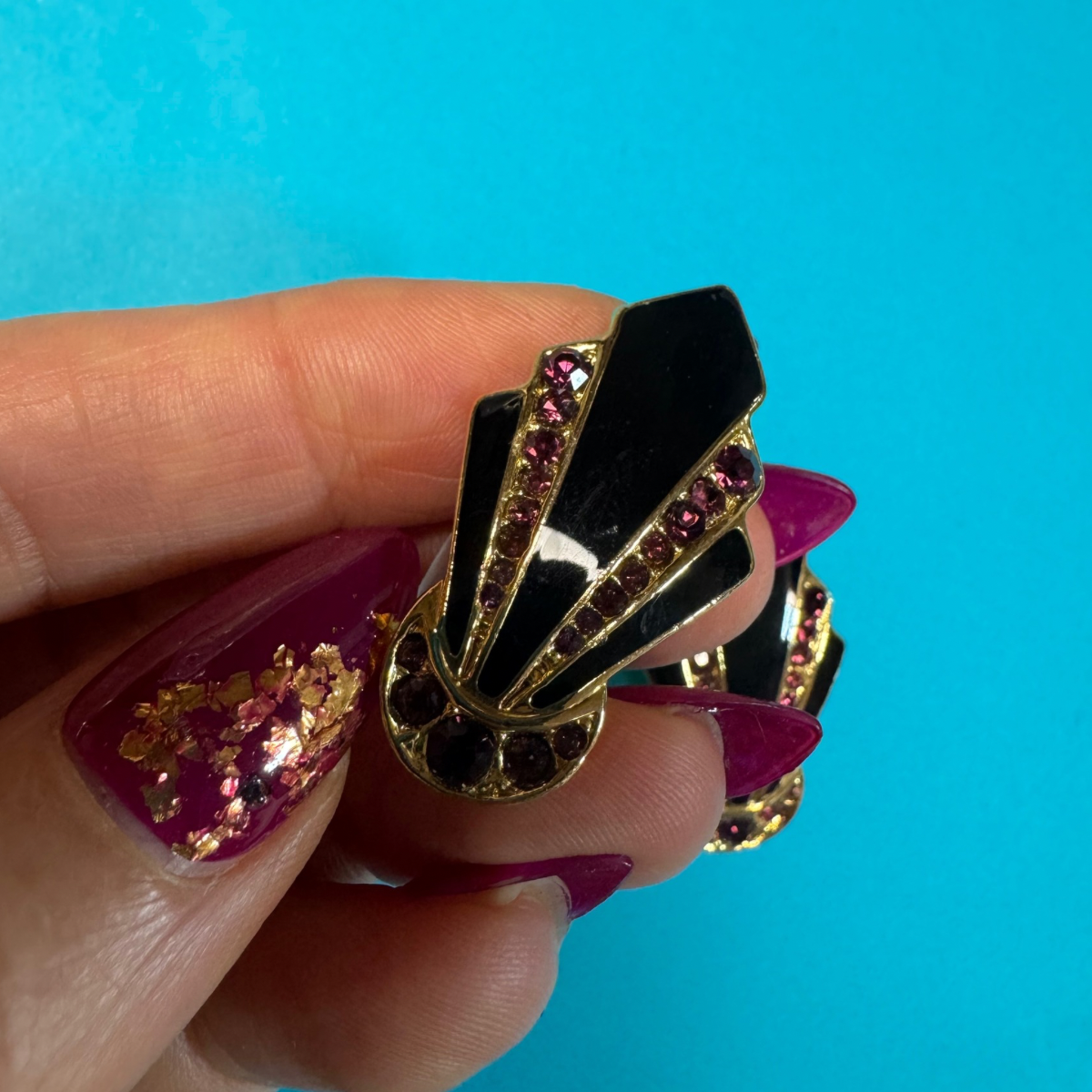 Vintage Art Deco Clip On Earrings