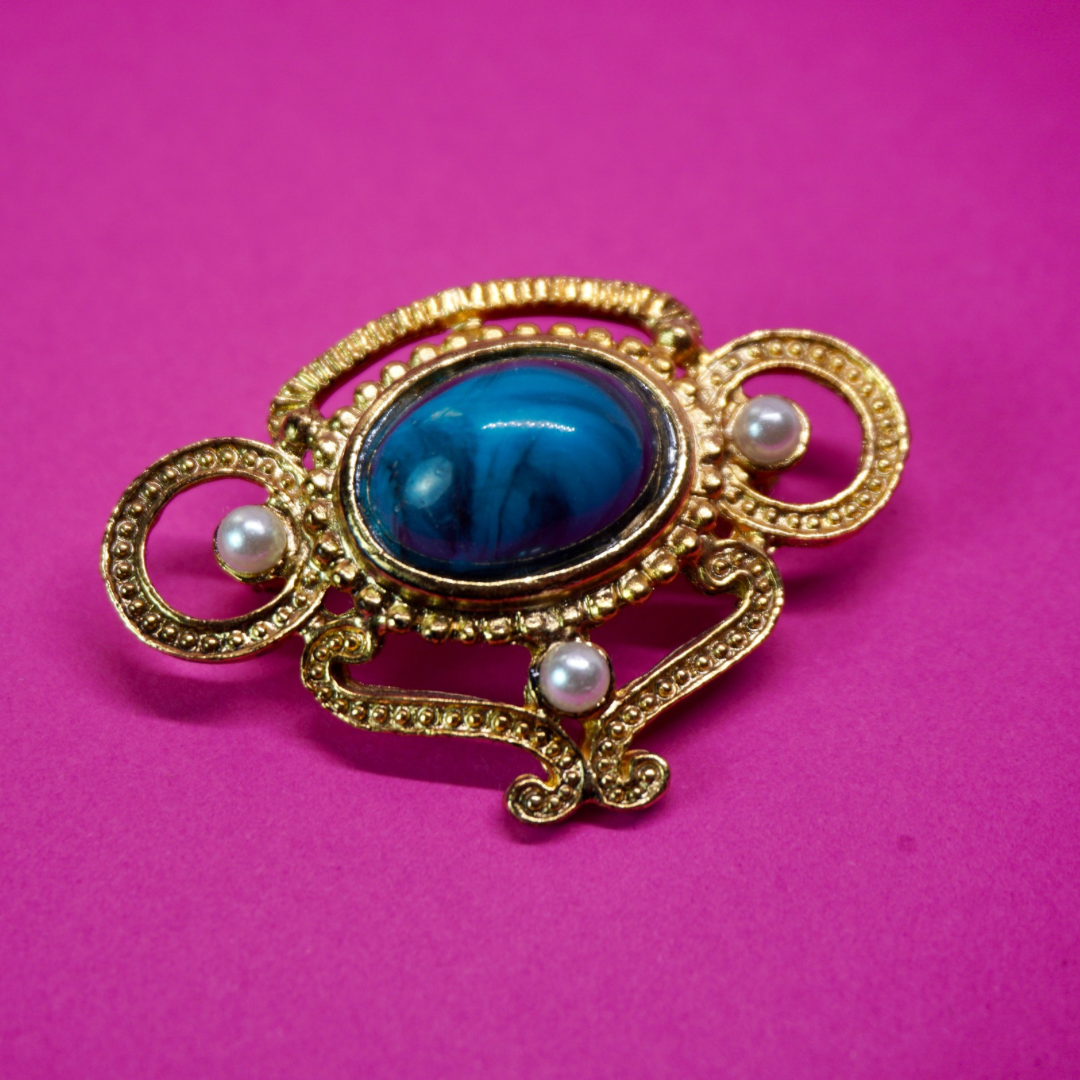 Vintage brooch (blue)
