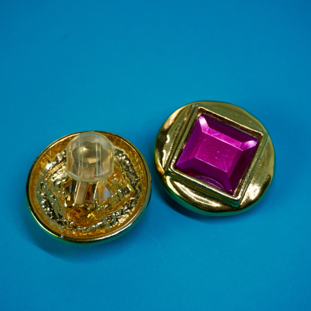 Vintage clip-on earrings (pink)