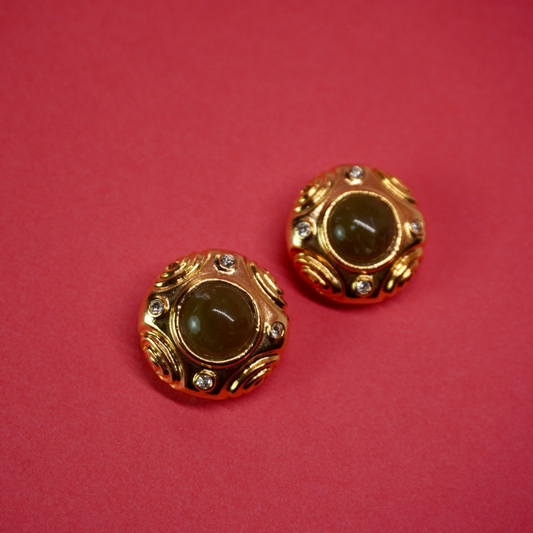 Vintage clip-on earrings (green)