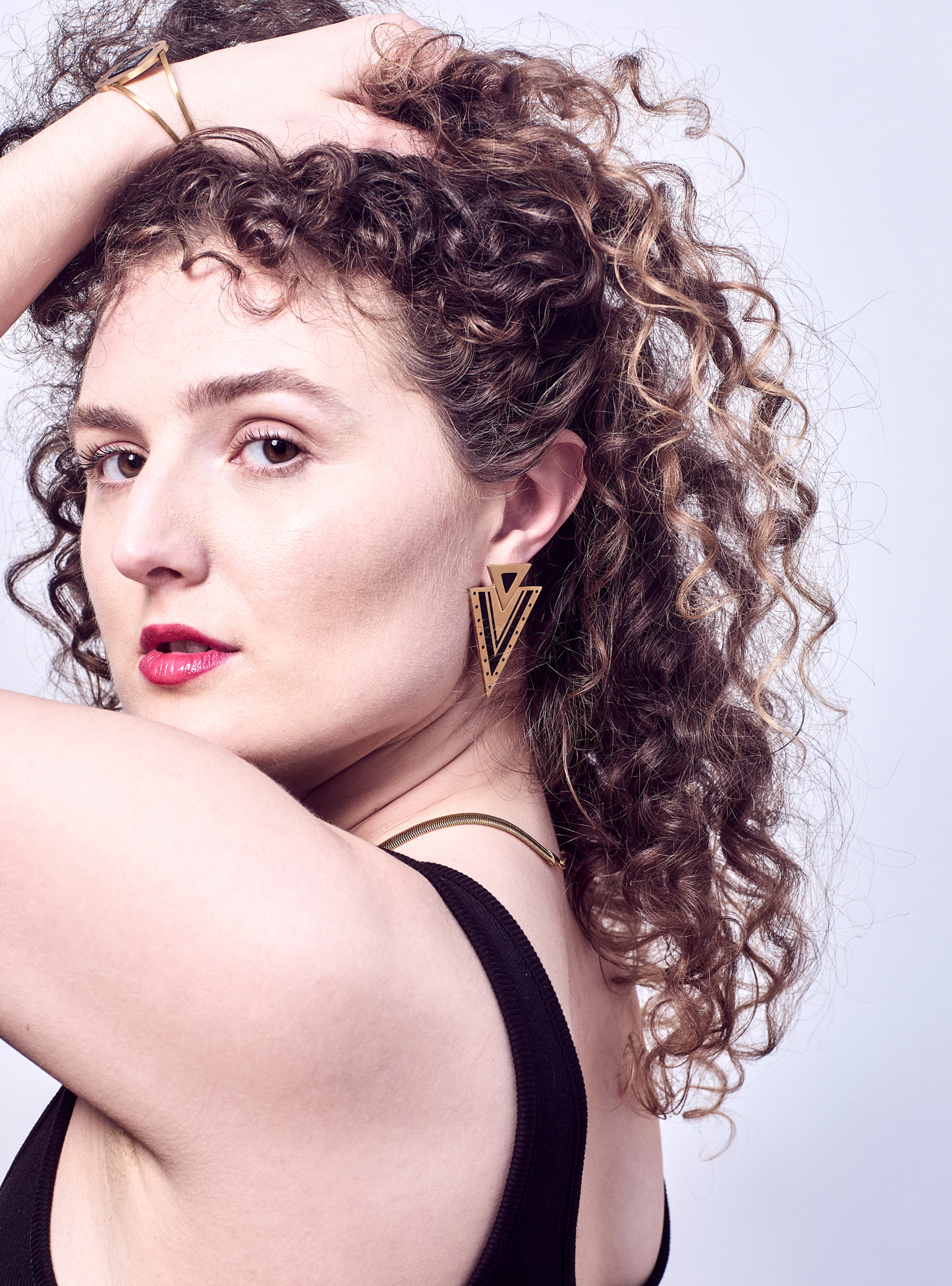 Electric Black Onyx Gold Earring