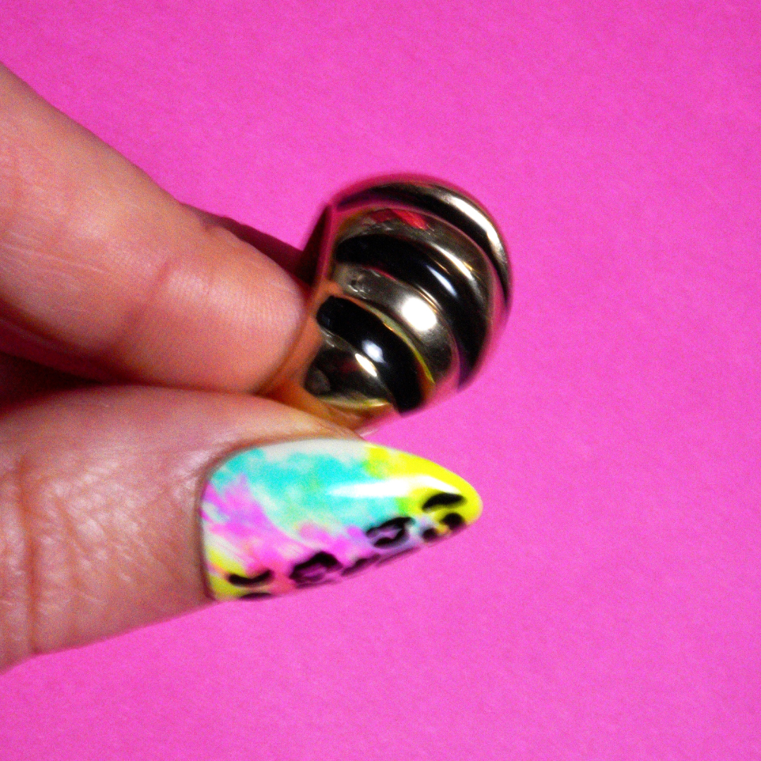 Vintage black and gold croissant Ring 2