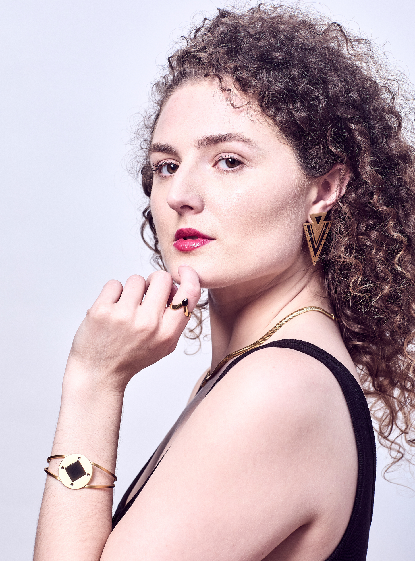 Teardrop Black Onyx Gold Ring