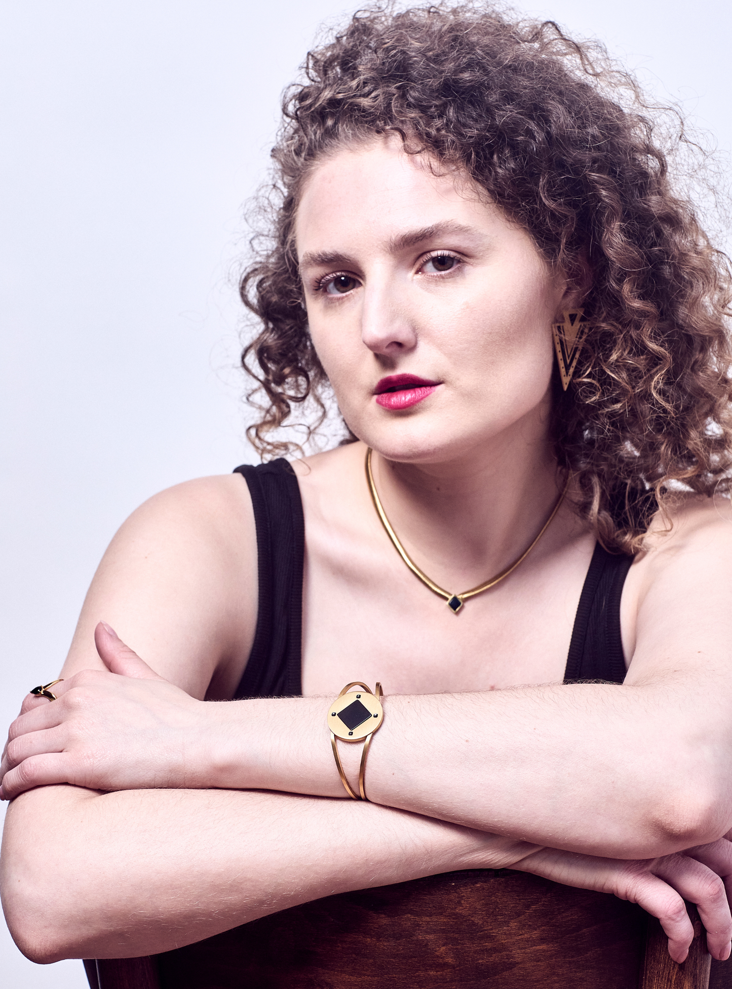 Luna Black Onyx Gold Necklace