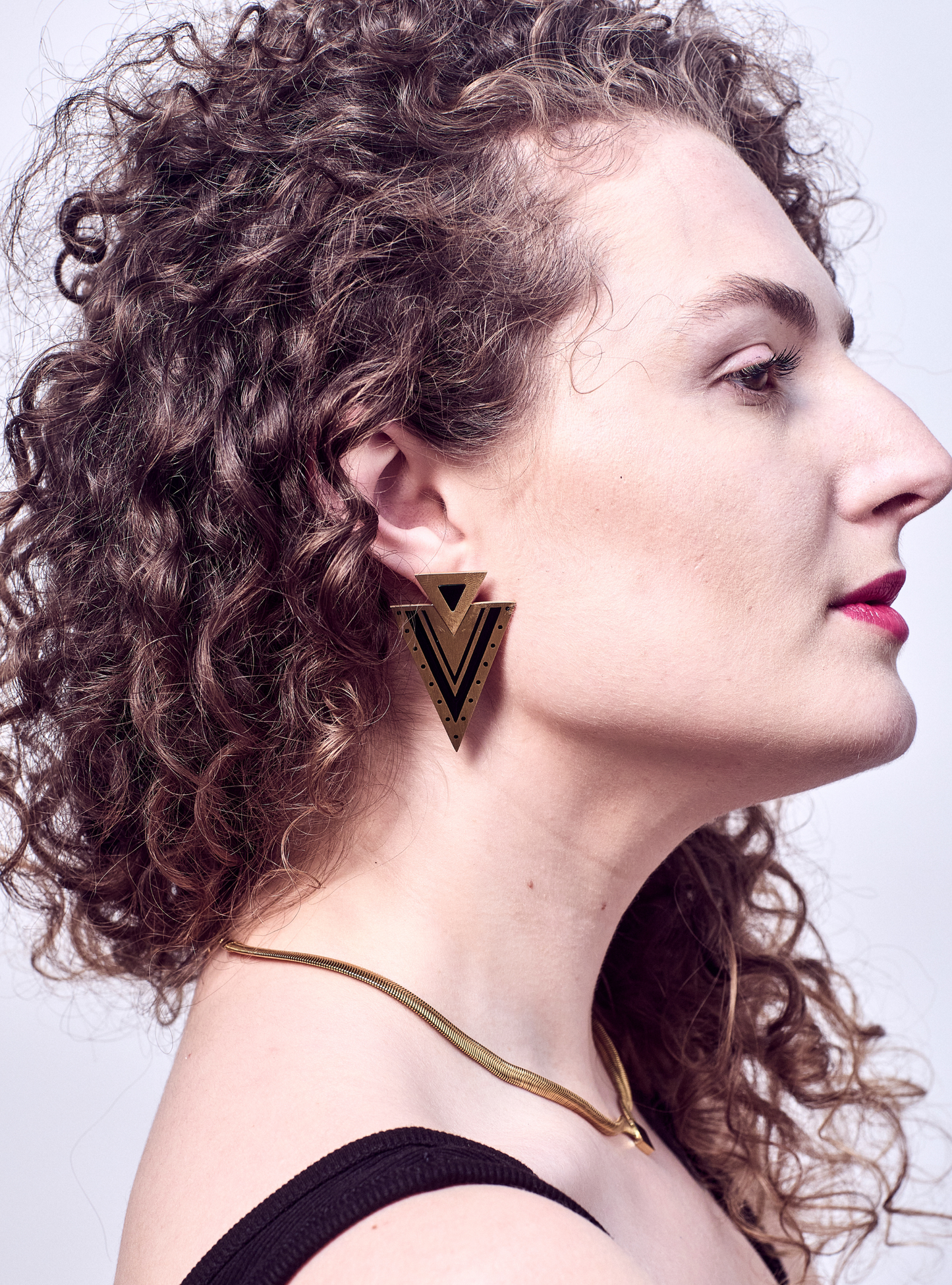 Electric Black Onyx Gold Earring
