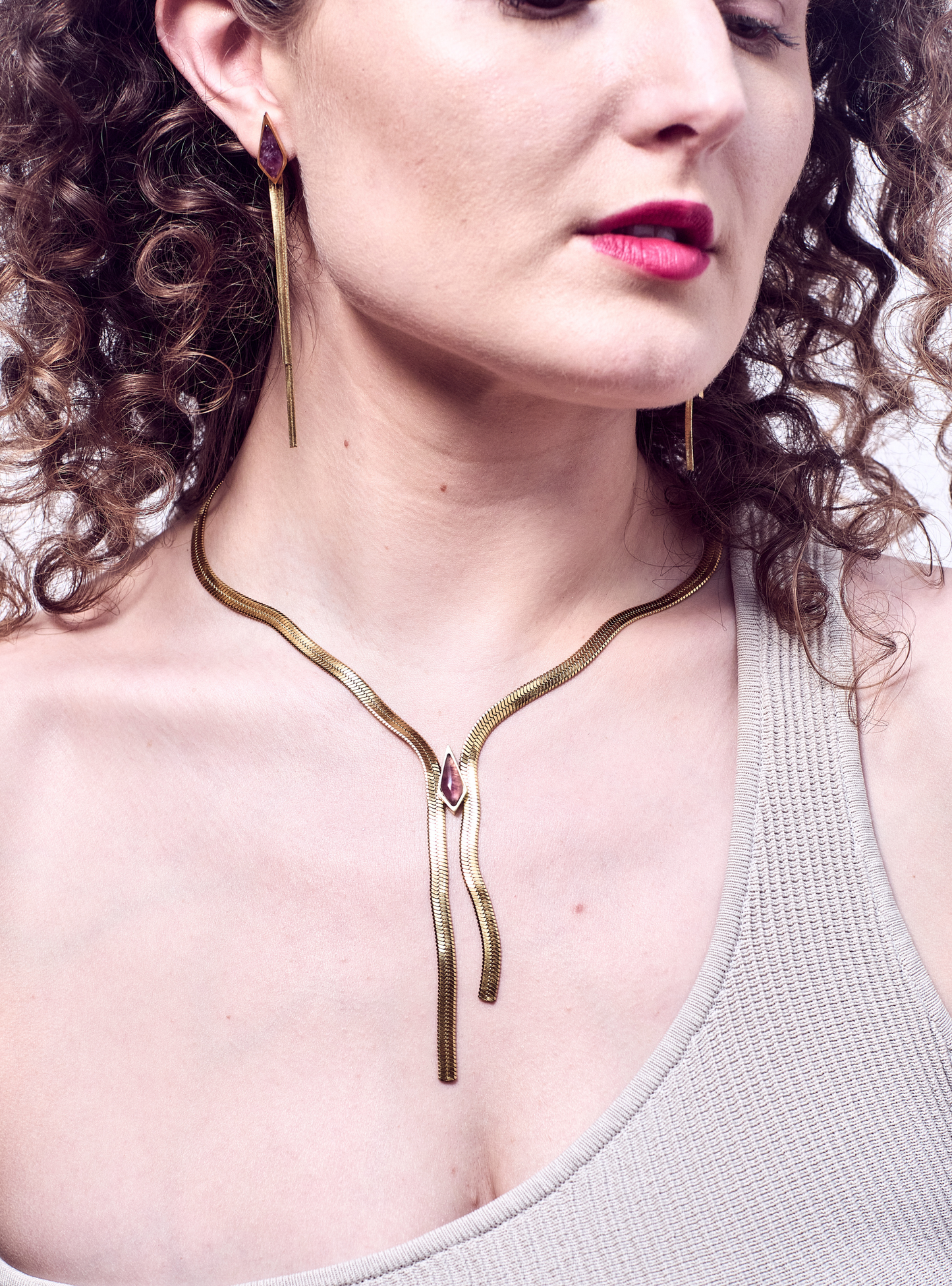 Dreamscape Amethyst Gold Necklace