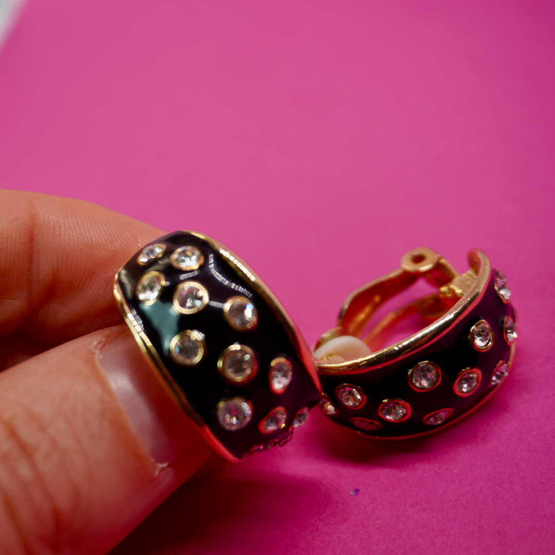 Vintage clip-on earrings huggies