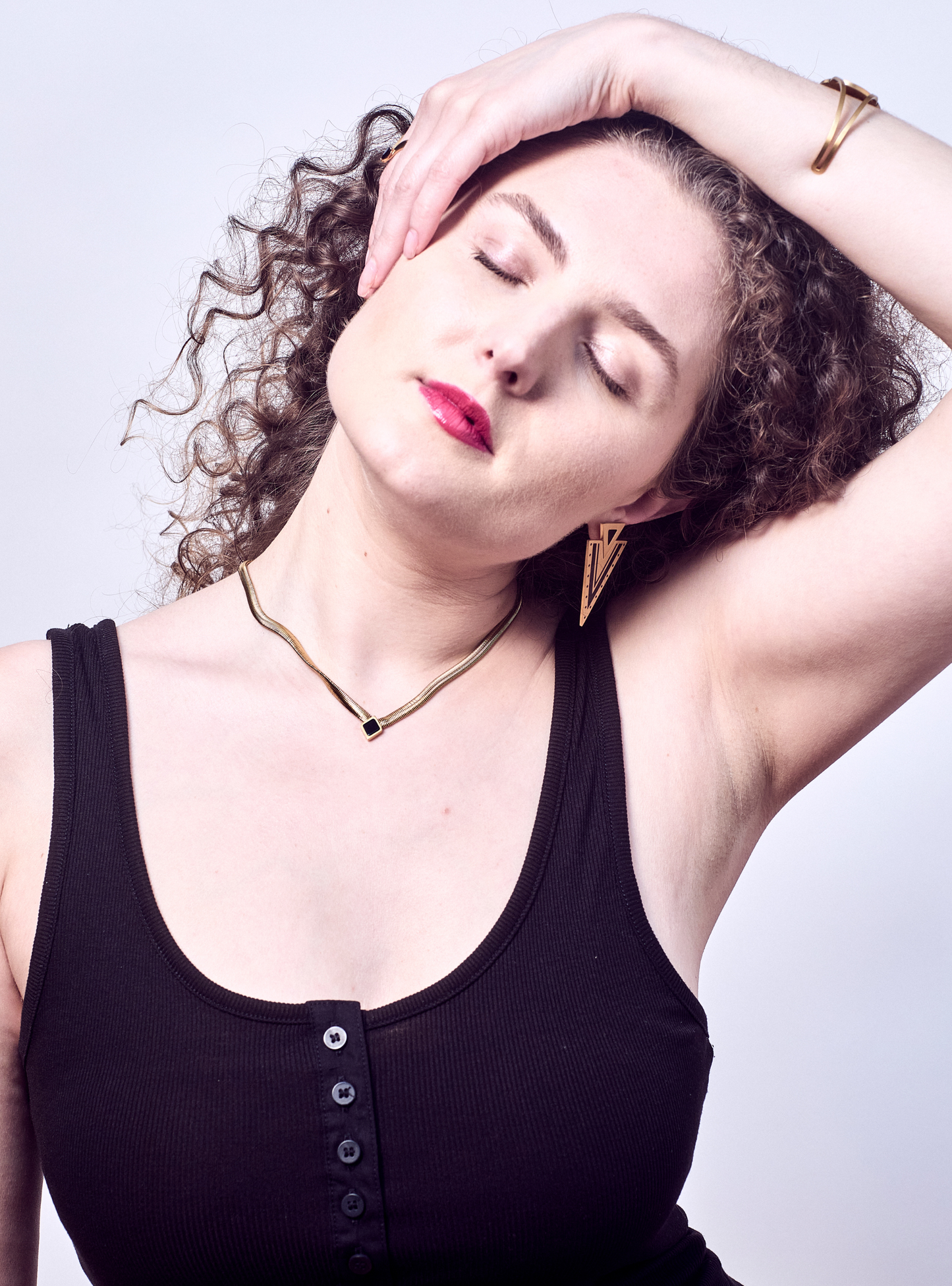 Luna Black Onyx Gold Necklace