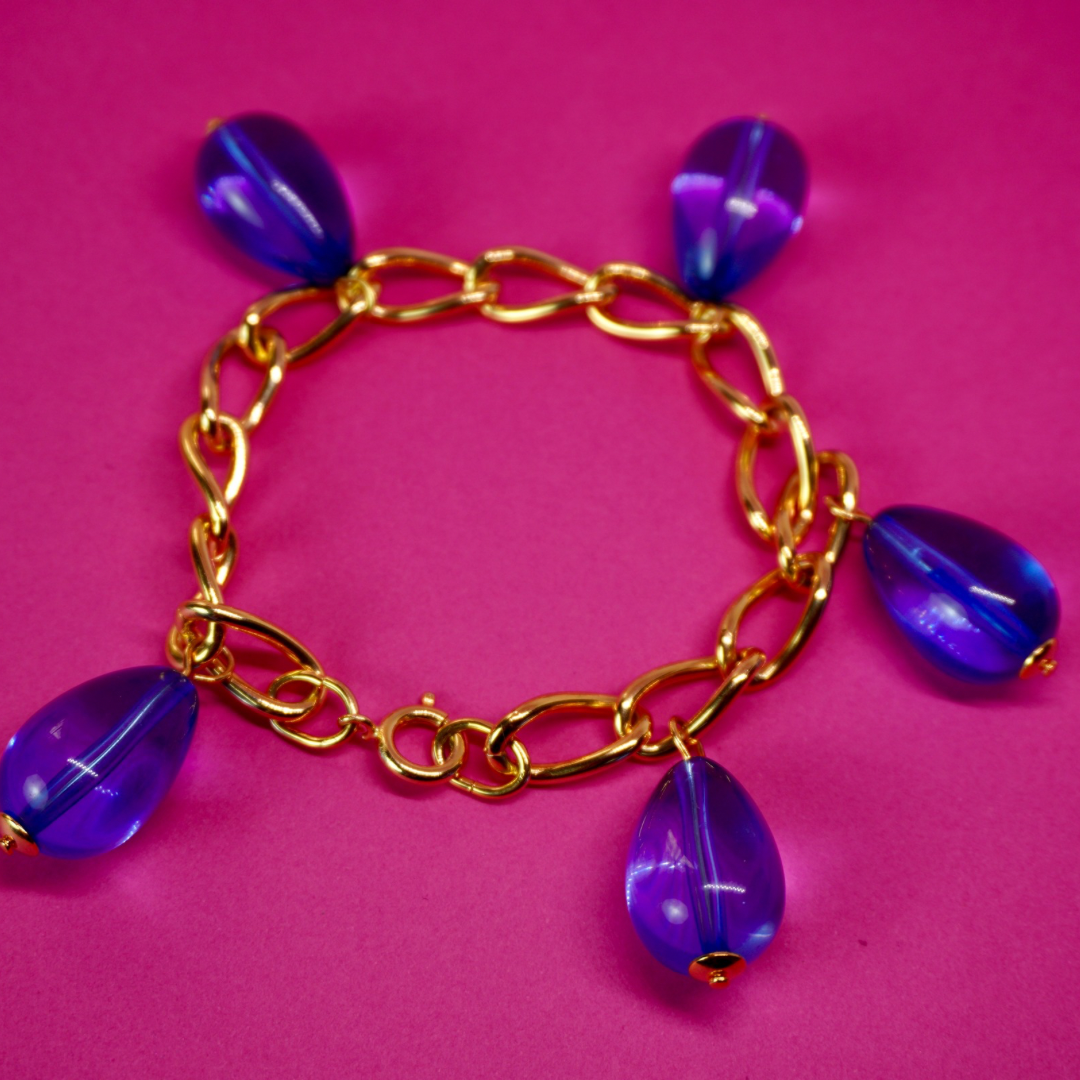 Vintage dangle bracelet (blue)