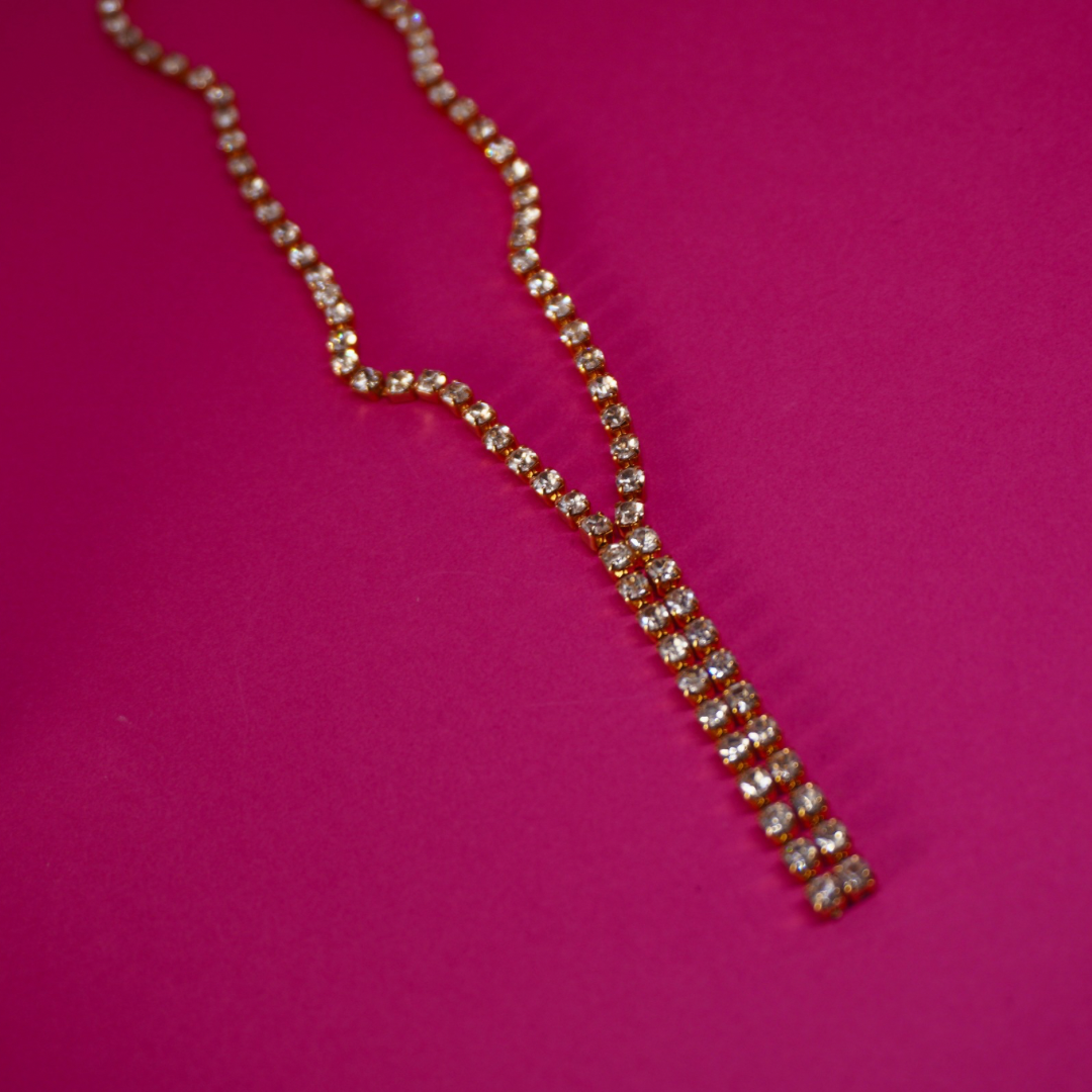 Vintage lariat necklace sparkly