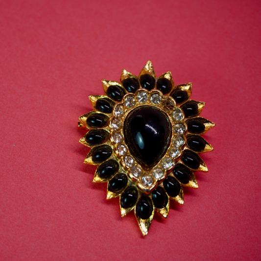 Vintage brooch black/gold