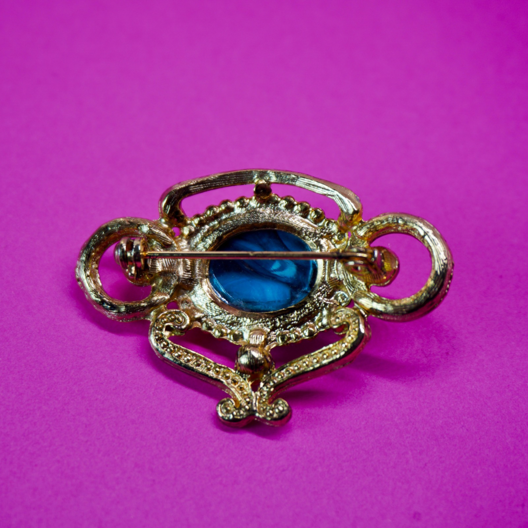 Vintage brooch (blue)