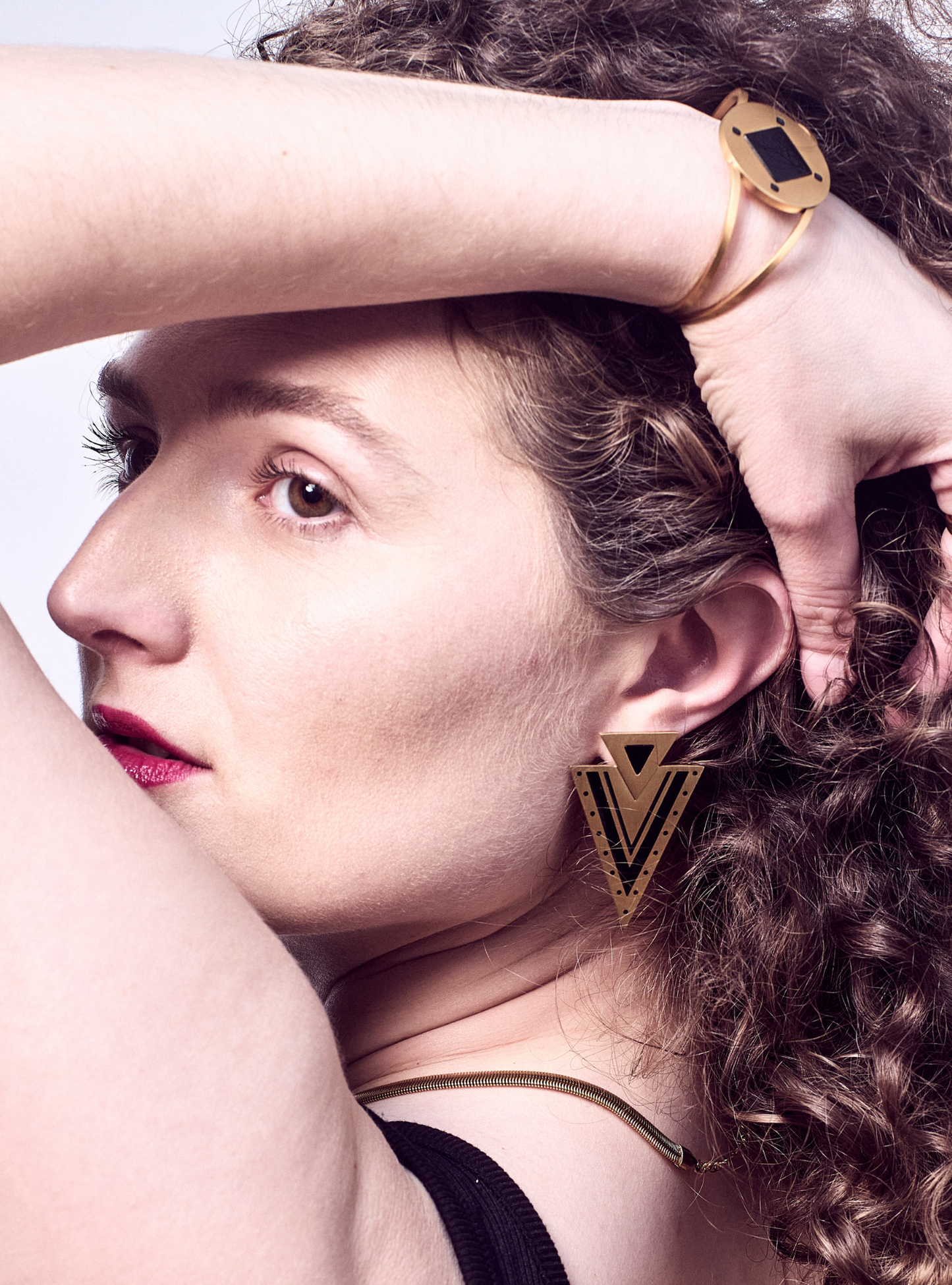 Electric Black Onyx Gold Earring