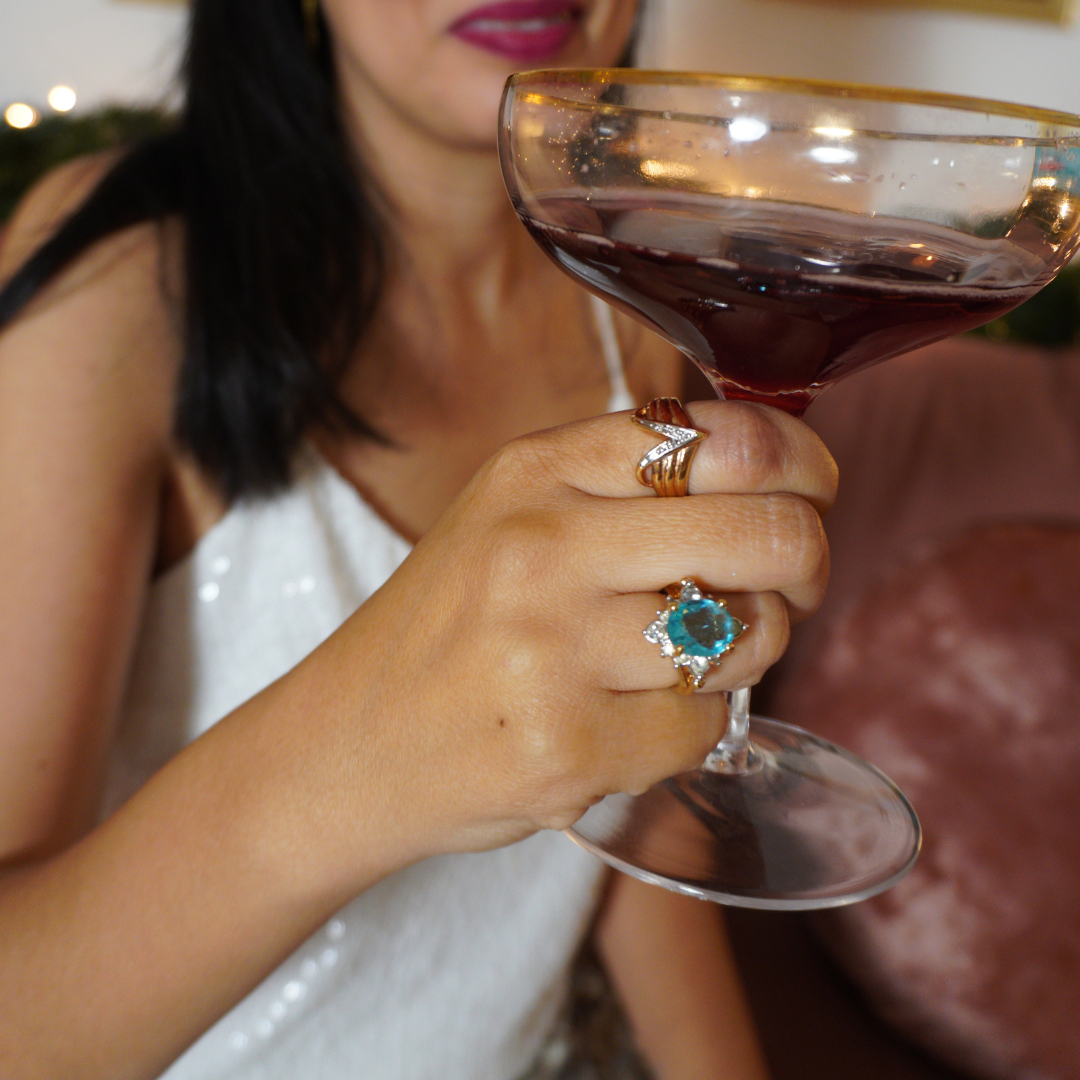 Vintage Chevron Ring (thick band)