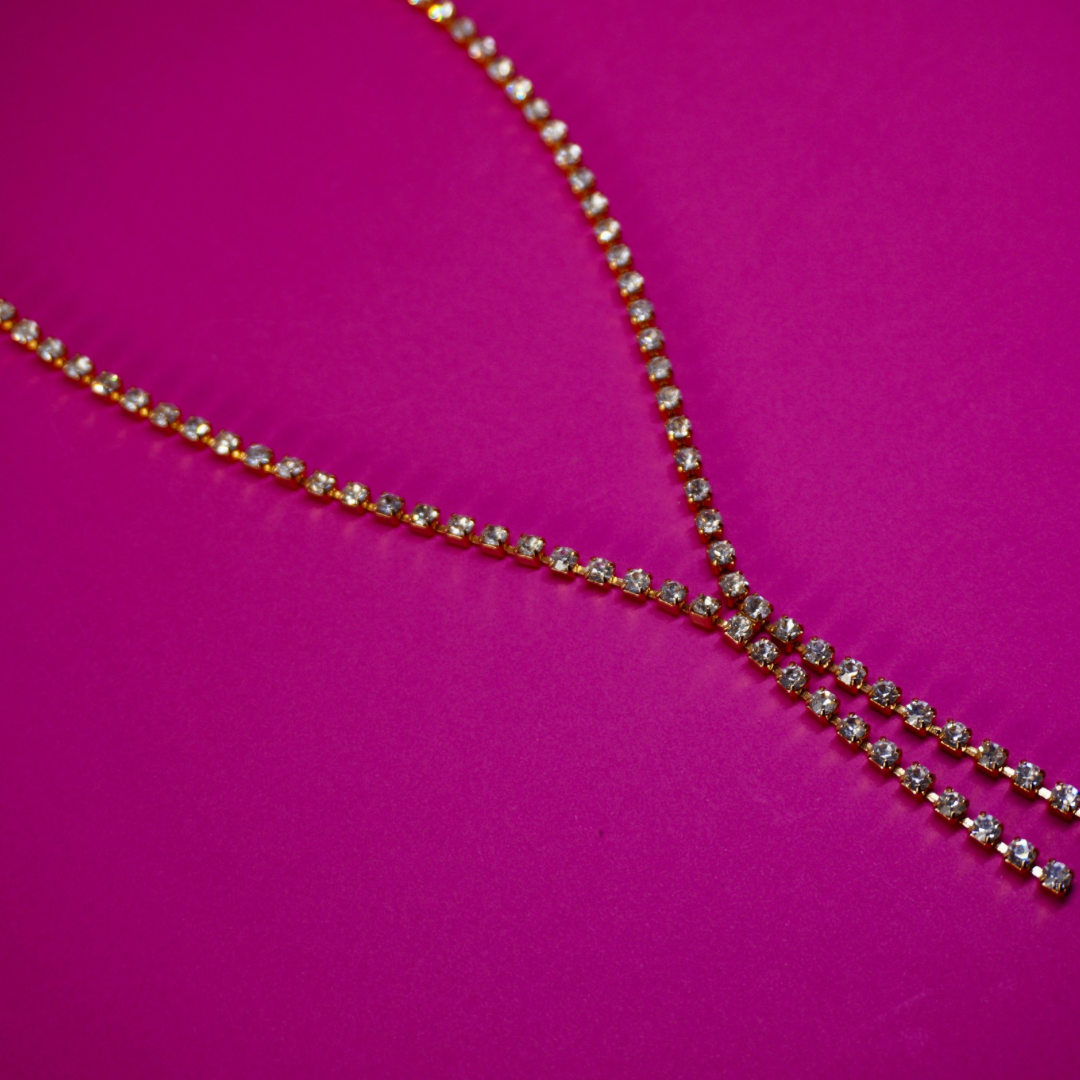 Vintage lariat necklace sparkly