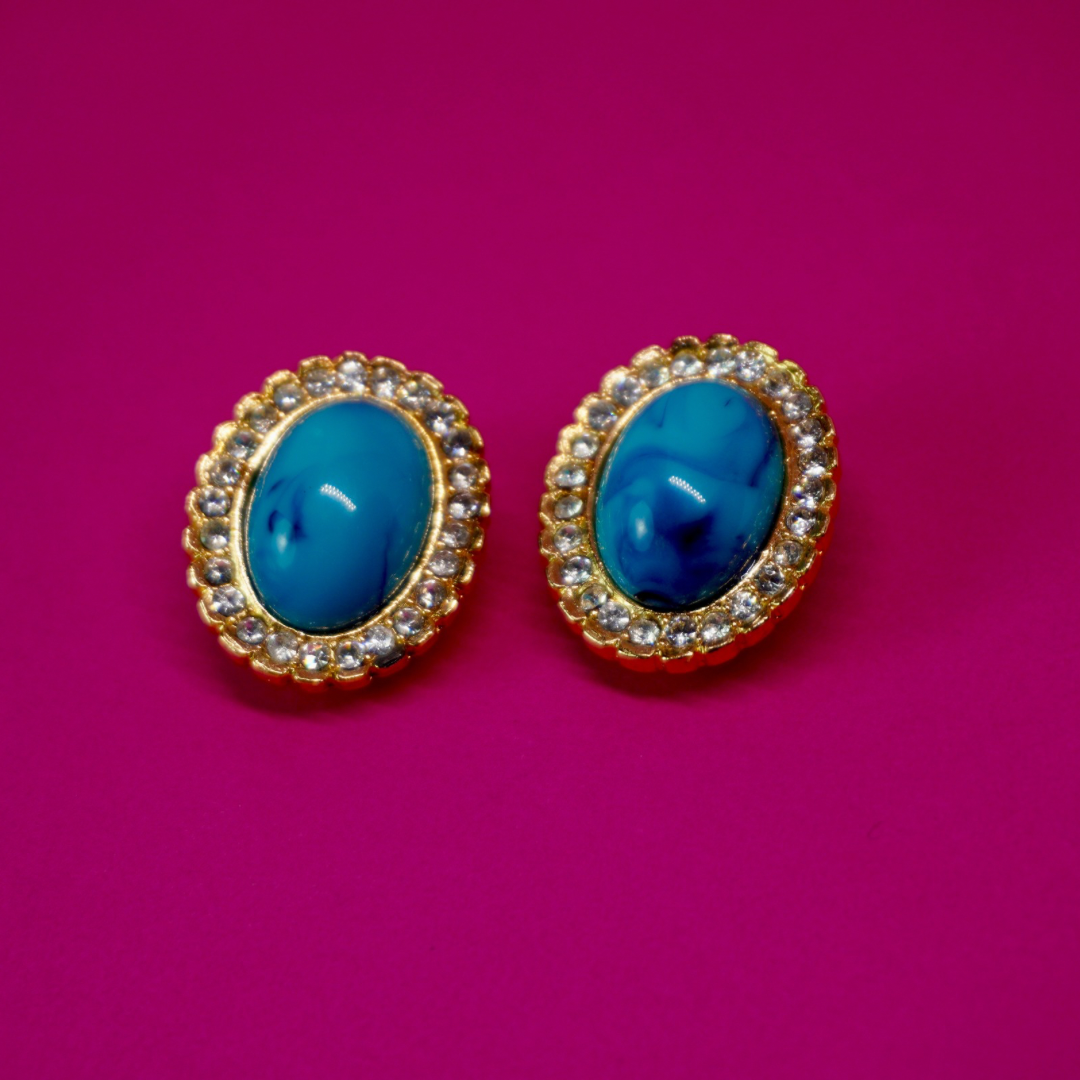 Vintage clip-on earrings (turquoise)