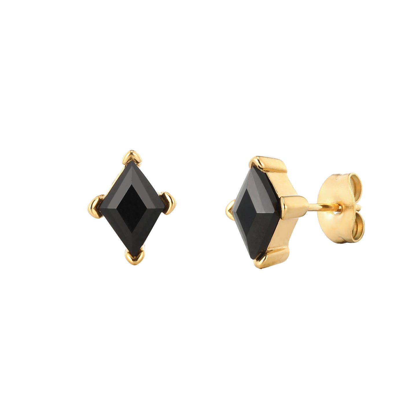 Sparkle Black Onyx Gold Studs