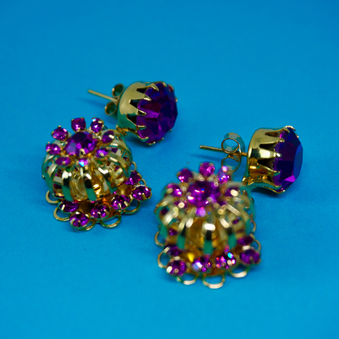Vintage earrings (fuchsia)