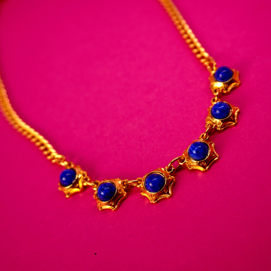 Vintage necklace lapis lazuli