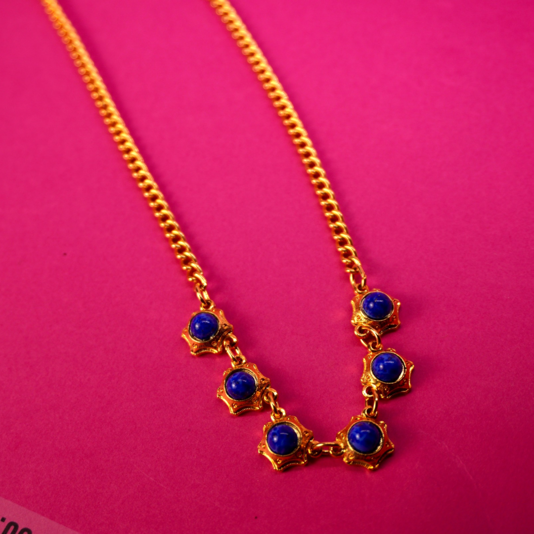 Vintage necklace lapis lazuli