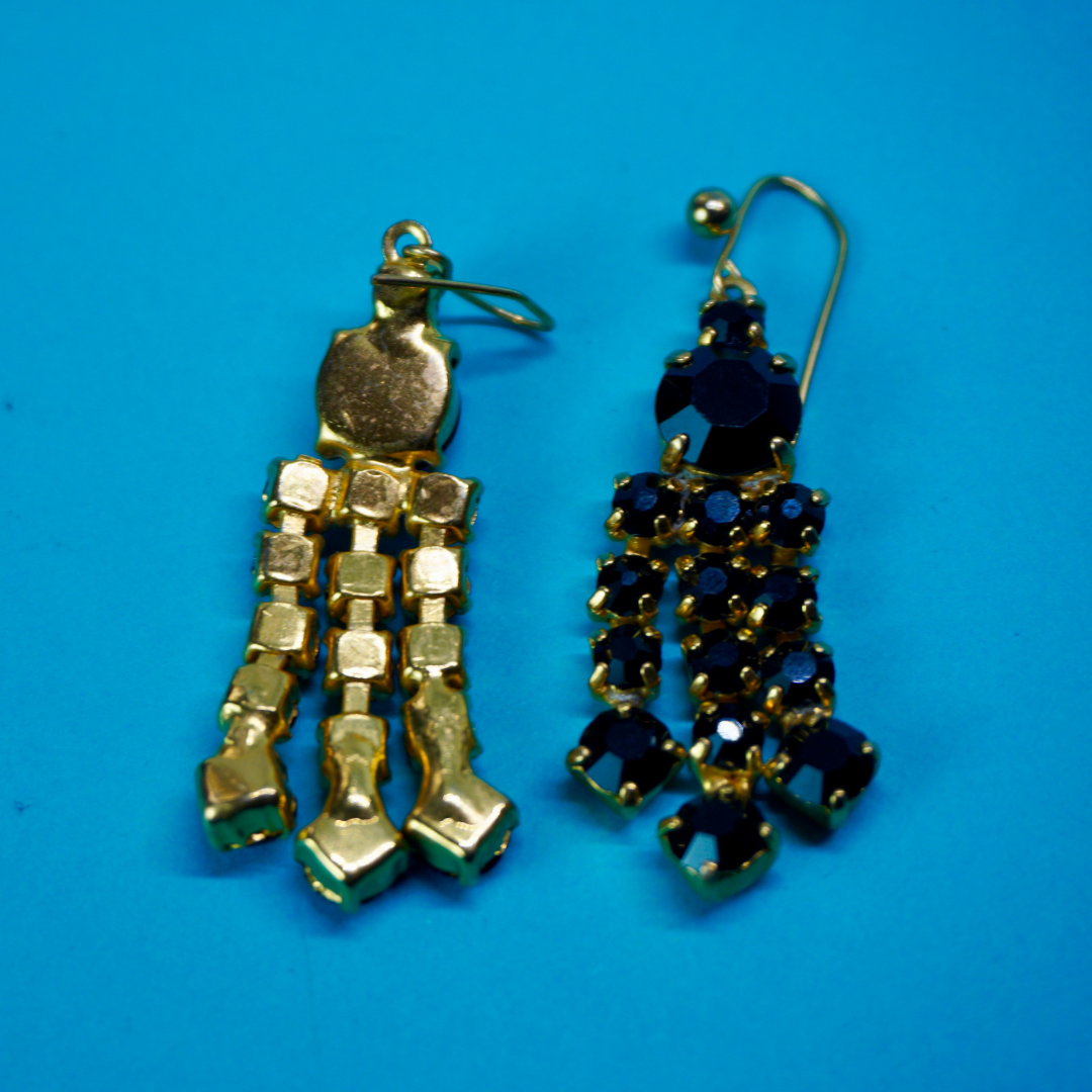 Vintage dangle earrings (black)