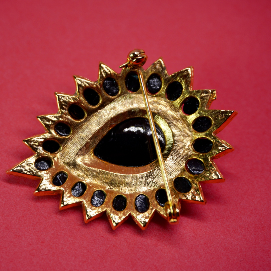 Vintage brooch black/gold