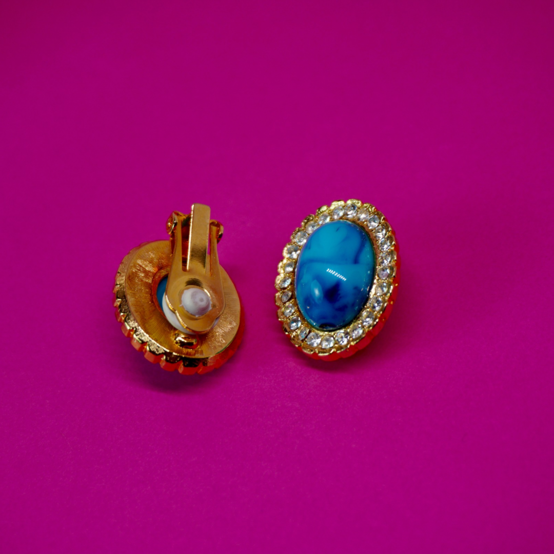 Vintage clip-on earrings (turquoise)