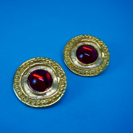 Vintage clip-on earrings (red)