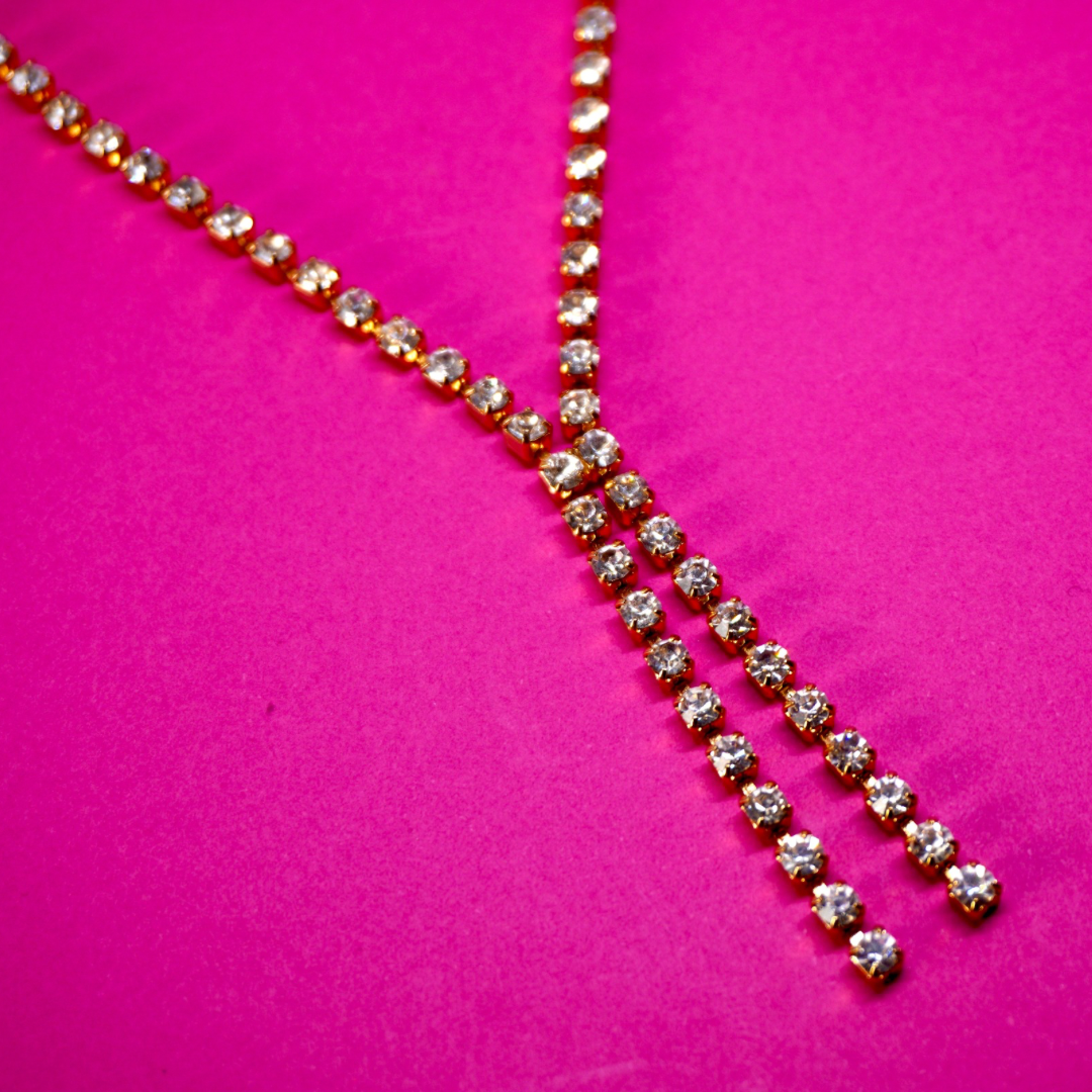 Vintage lariat necklace sparkly