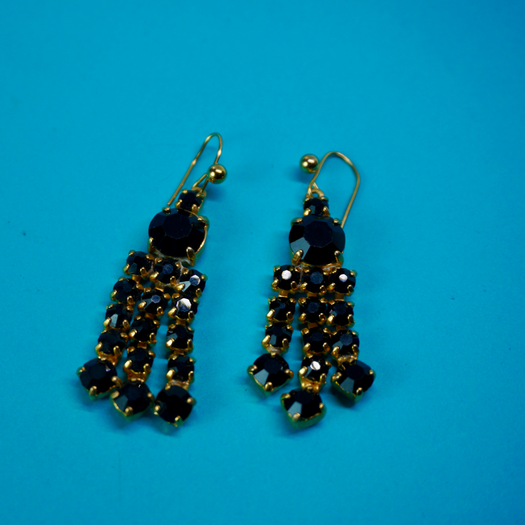 Vintage dangle earrings (black)