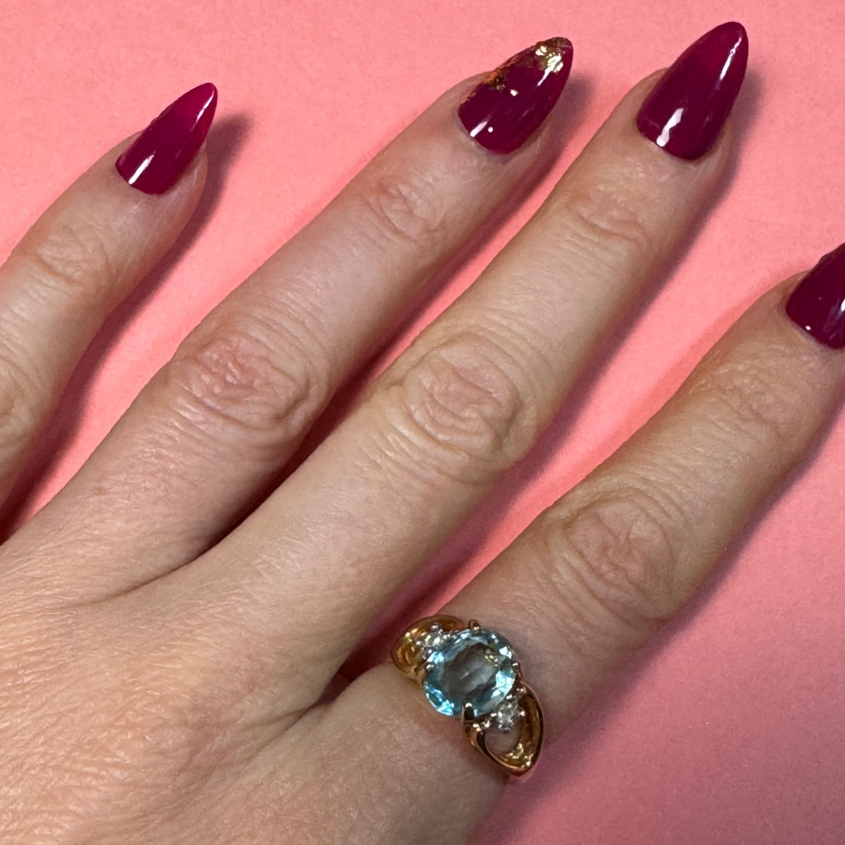 Vintage Aqua Cocktail Ring (small)