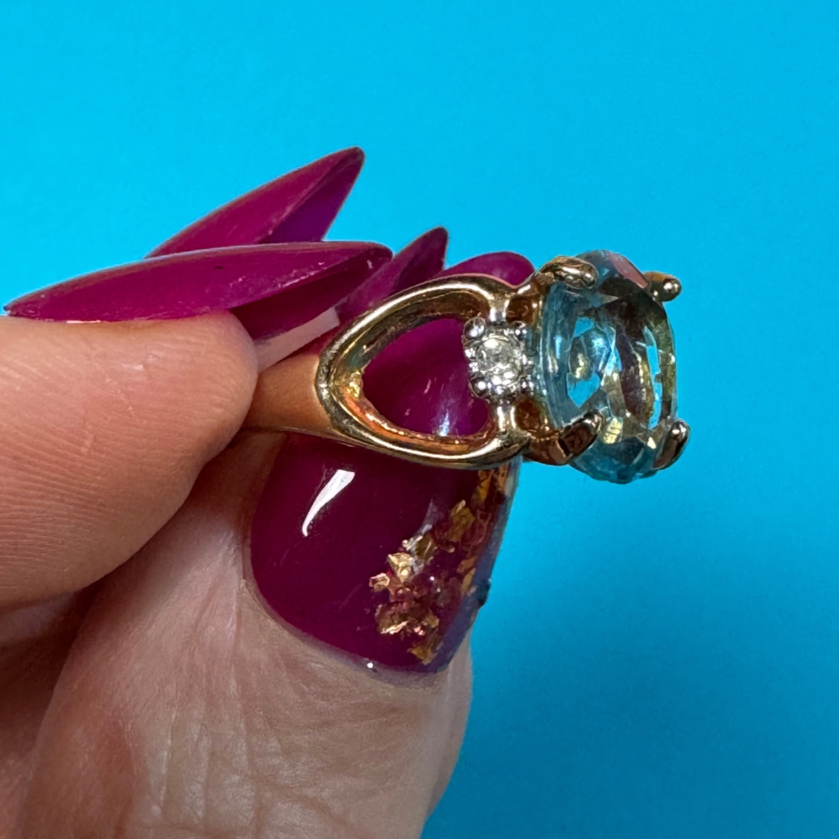 Vintage Aqua Cocktail Ring (small)