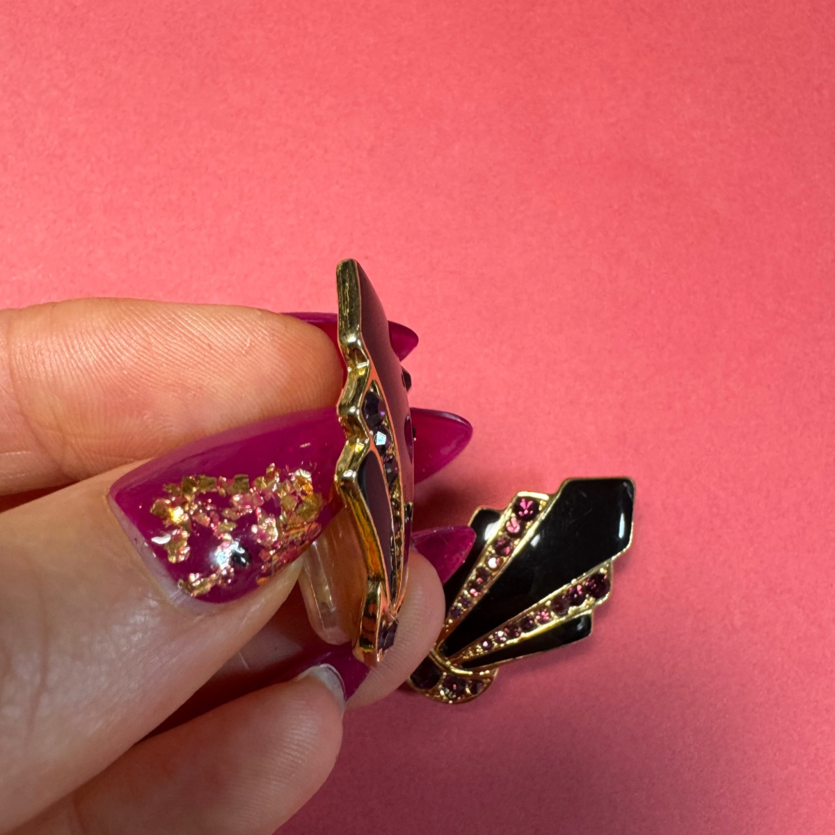 Vintage Art Deco Clip On Earrings